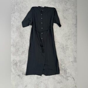 Robin Piccone Black Bell Sleeve Waist Tie Kaftan